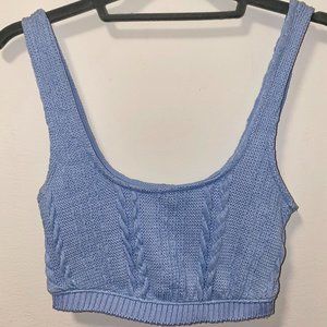 Zara Blue Knit Crop Top
